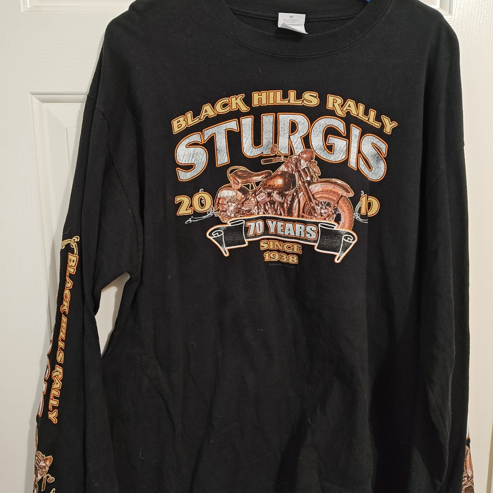 Anvil Black Long Sleeve Shirt with Orange Text